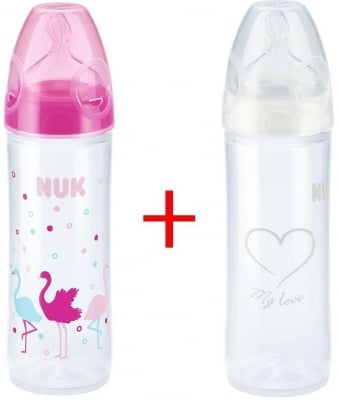 NUK Сет New Classic шишета със силиконов биберон (2бр./оп.) момиче