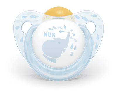 NUK Kаучукова залъгалка Blue (0-6м.) + кутийка