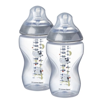 TOMMEE TIPPEE Шише за хранене с декорация Easi Vent 340мл. - бухал (3м+) (2бр./оп.)