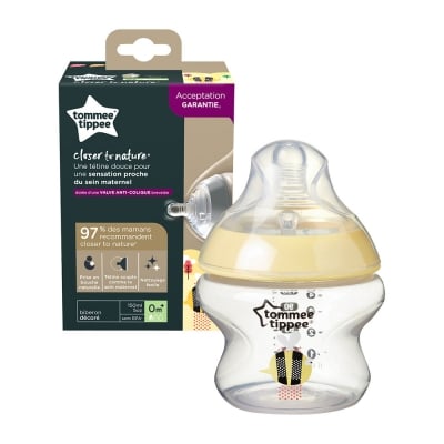 TOMMEE TIPPEE Шише за хранене Easi-Vent 150мл. (0м+) с декорация