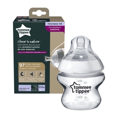 TOMMEE TIPPEE Шише за хранене Easi-Vent 150мл. (0-2м.) + Extra Slow биберон