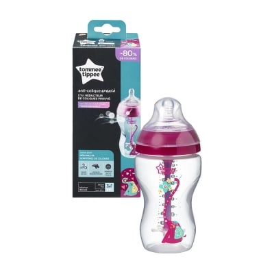 TOMMEE TIPPEE Шише за хранене Advanced Anti-Colic (3м+) 340мл. - розово с декорация