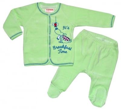 TOPOLINO Бебешка жилетка с ританки плюш зелен