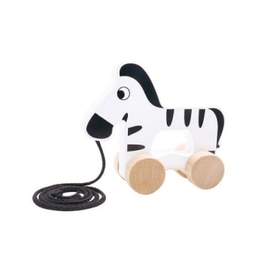 TOOKY TOY Дървена играчка за дърпане - Zebra