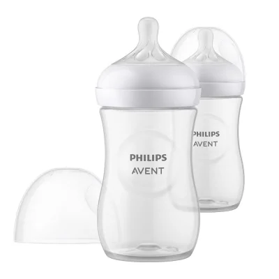 PHILIPS AVENT Комплект от 2 бр. шишета за хранене Natural Response 260 мл с биберон без протичане Natural Response Поток 3, 1м+