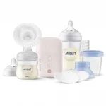 PHILIPS AVENT Комплект електрическа помпа за изцеждане на кърма Natural Motion + шишета, контейнери VIA, несесер