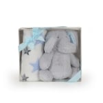CANGAROO Бебешко одеяло 90/75см. с играчка - Elephant blue