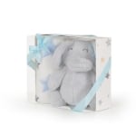 CANGAROO Бебешко одеяло 90/75см. с играчка - Elephant blue