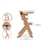 CANGAROO Дървен стол за хранене 2в1 Nuttle - натурален