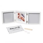 BABYART Бяла рамка за отпечатък за ръчичка и краче + снимка My Baby Style Grey - сиво паспарту
