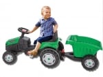 Трактор с ремарке - зелено 