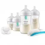 PHILIPS AVENT Комплект за новородено с 4 шишета за хранене Natural Response с биберони без протичане, клапа AirFree, залъгалка Ultra Soft и четка за почистване