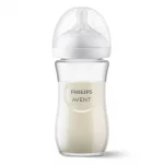 PHILIPS AVENT Стъклено шише за хранене Natural Response 240 мл с биберон без протичане Natural Response Поток 3, 1м+