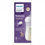 PHILIPS AVENT Шише за хранене Natural Response 260 мл с биберон без протичане Natural Response Поток 3, 1м+, с картинка Жирафи