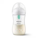 PHILIPS AVENT Шише за хранене Natural Response с клапа AirFree 260 мл с биберон без протичане Natural Response Поток 3, с картинки Звезди и Мече, 1м+