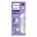 PHILIPS AVENT Шише за хранене Natural Response с клапа AirFree 260 мл с биберон без протичане Natural Response Поток 3, с картинки Звезди и Мече, 1м+