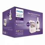 PHILIPS AVENT Дигитален видео бебефон Advanced  с 2,8-инчов цветен екран, 2 x Zoom, нощно виждане, двустранна звукова комуникация, 6 нежни мелодии, цвят Coral/Cream