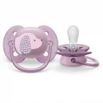 PHILIPS AVENT Комплект от 2 бр. ортодонтични залъгалки Ultra Soft 6-18м, с декорация Куче и Цвете, в кутия за стерилизиране