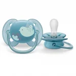 PHILIPS AVENT Комплект от 2 бр. ортодонтични залъгалки Ultra Soft 6-18м, сини с декорация Пиле и Перо, в кутия за стерилизиране