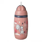 TOMMEE TIPPEE  Неразливаща се термочаша със сламка SuperStar Insulated Straw Cup, с антибактериално покритие Bacshield, 266 мл, 12м+, розова