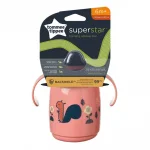 TOMMEE TIPPEE  Неразливаща се чаша с мек накрайник и с дръжки SuperStar Trainer Sippee Cup, с антибактериално покритие Bacshield, 300 мл, 6м+, розова