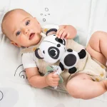 TINY LOVE Мека бебешка Дрънкалка Панда от колекция Black&White Décor, с клипс за закачане на количка, 0м+