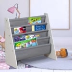 GINGER Детска eтажерка за книги и играчки, органайзер, секция, библиотека за детска Стая - White\Grey