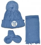 ALIAP Шал,шапка и ръкавици "Мече" тъмно синя