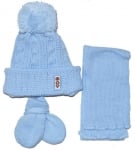 ALIAP Шал,шапка и ръкавици "Момче" синя