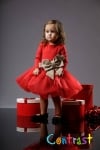 CONTRAST Бебешка рокля Панделка 68-92 см. - червен