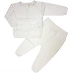 BABYBOL Бебешки плетен комплект - бял