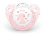 NUK Силиконова залъгалка ROSE (0-6м.) + кутийка за съхранение и стерилизация в микровълнова