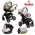 BUBA Комбинирана бебешка количка 3в1 Estilo - зелена