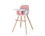 KIKKA BOO Дървен стол за хранене Woody - Pink