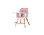 KIKKA BOO Дървен стол за хранене Woody - Pink
