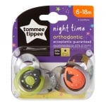 TOMMEE TIPPEE Ортодонтични залъгалки Night Time (6-18м.)(2бр./оп.)