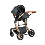 MONI Комбинирана детска количка Polly 3в1 - черна