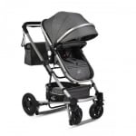MONI Комбинирана детска количка Gigi с люлеещ механизъм - тъмно сива