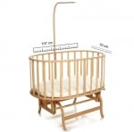 BEBEKONFOR Детско дървено легло Amedan Mother Side Basket - Крем