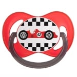 CANPOL Силиконова залъгалка със симетрична форма Racing  (0-6м.) - червена