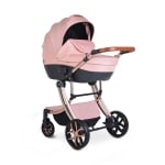 MONI Комбинирана детска количка Polly 3в1 - розова