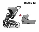 MUTSY Пакет Шаси Mutsy Nio Standard + Кош за новородено и Седалка със сенник Mutsy Nio - Journey Ice Grey