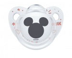 NUK Биберон залъгалка силикон 6-18мес. 1бр. Mickey + кутийка за съхранение и стерилизация в микровълнова