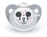 NUK Биберон залъгалка силикон 6-18мес. 1бр. Mickey + кутийка за съхранение и стерилизация в микровълнова
