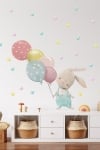 Комплект стикери за стена - зайче с балони