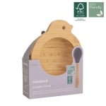MINILAND Eco Friendly Дървена купичка с вакуум+лъжичка - Птичка