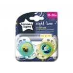 TOMMEE TIPPEE Ортодонтични залъгалки Night Time (18-36м.) (2бр./оп.)