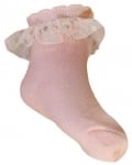 Бебешки чорапи с дантела размер 19-20