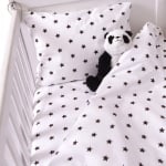 MINENE Бебешки спален комплект 3 части - черни звездички