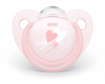 NUK Силиконова залъгалка ROSE (0-6м.) + кутийка за съхранение и стерилизация в микровълнова